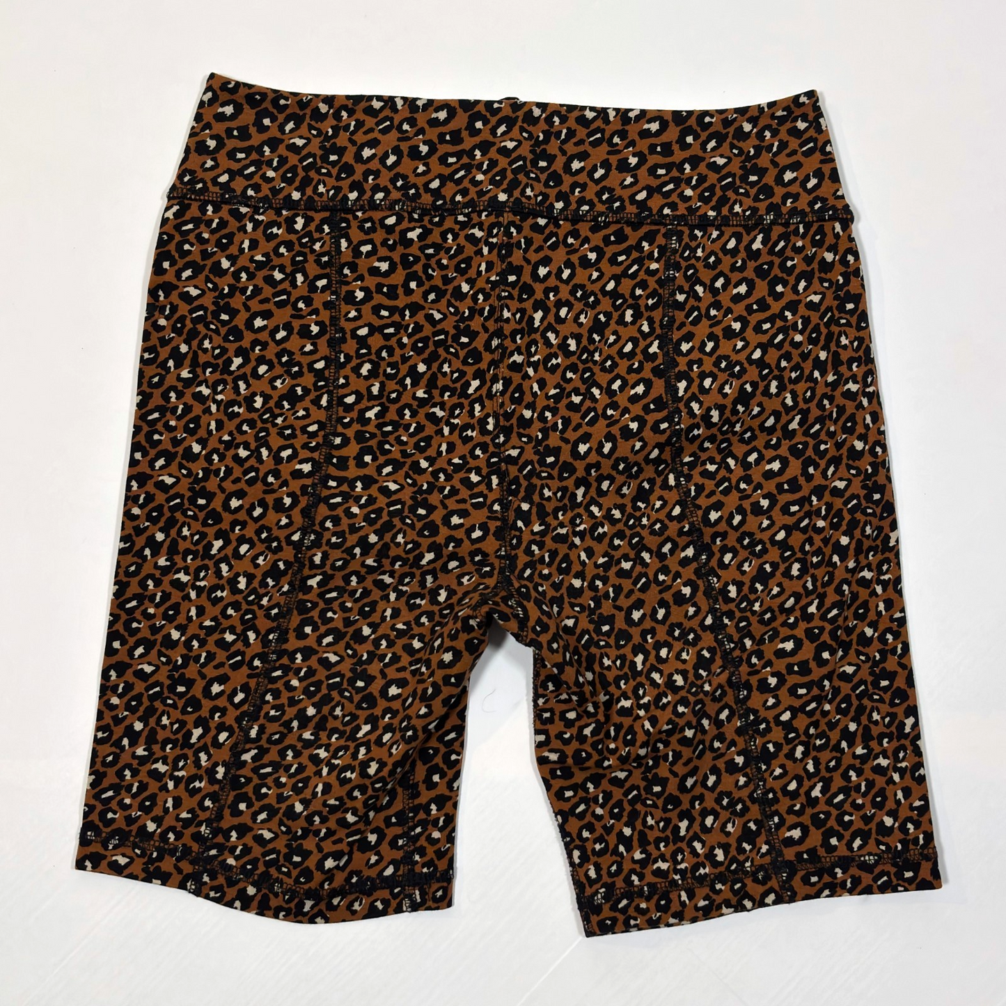Free People Lucky Strike Leopard Animal Bike Shorts Brown - S