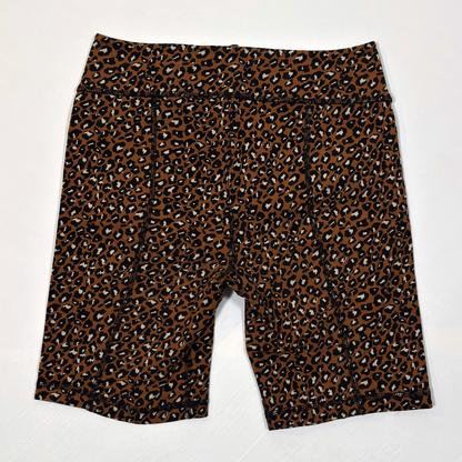 Free People Lucky Strike Leopard Animal Bike Shorts Brown - S