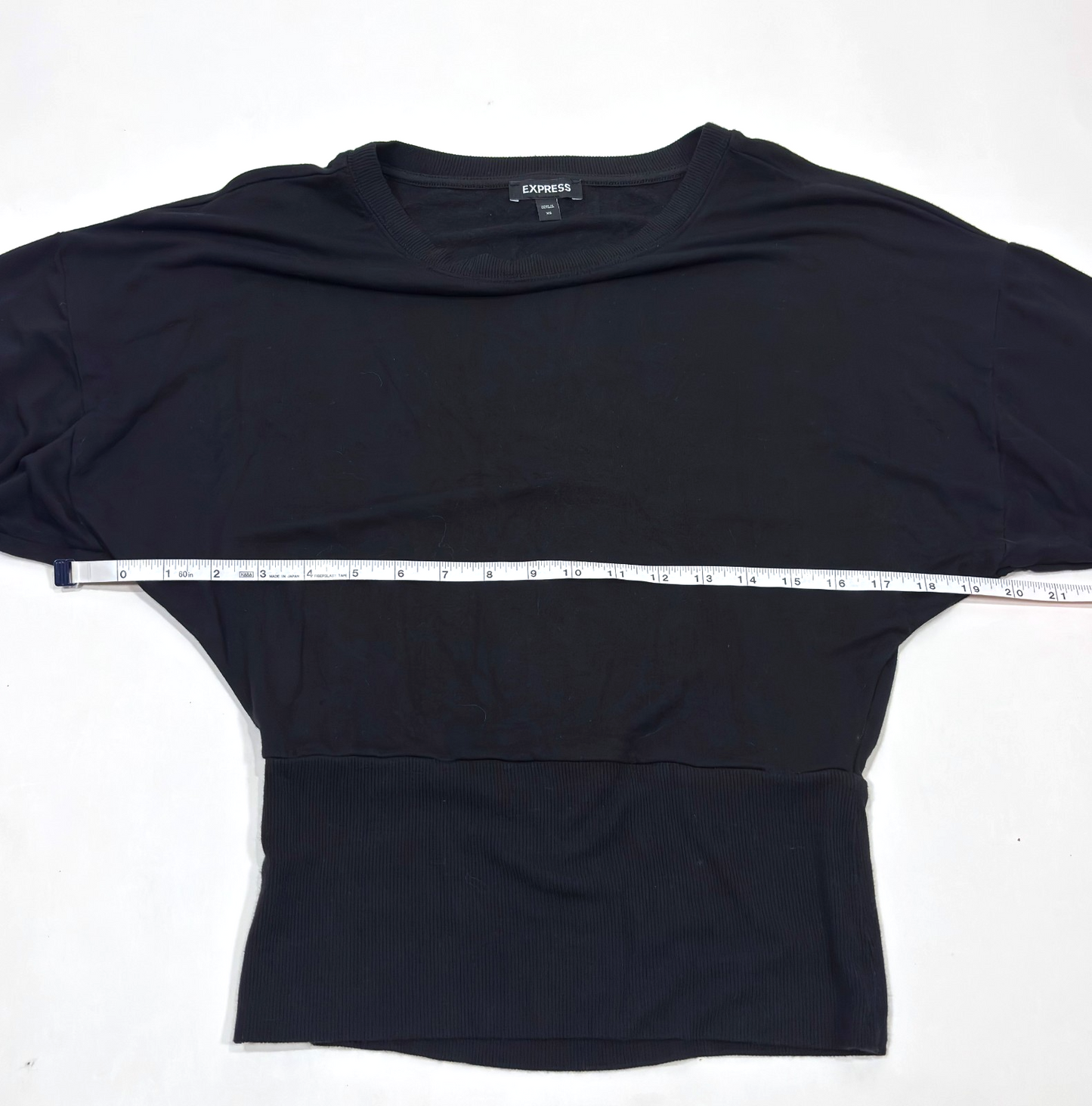 Express Open Back Dolman Long Sleeve Top Black - XS