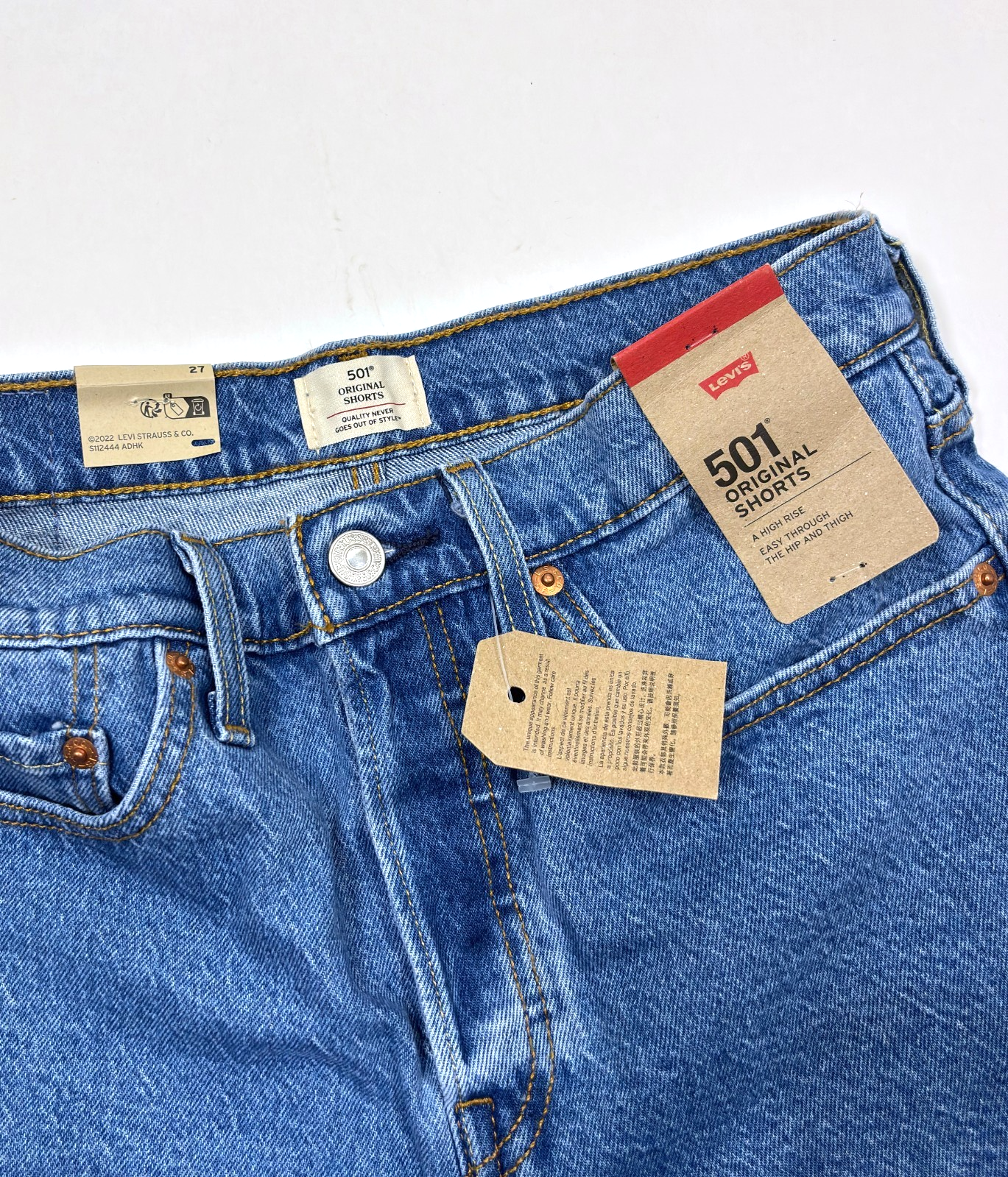 Levi's 501 Cutoff Denim Jean Shorts Medium Wash - 27