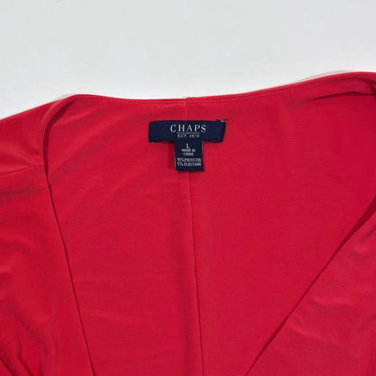 Chaps Fuchsia Pink Faux Wrap Dress - L