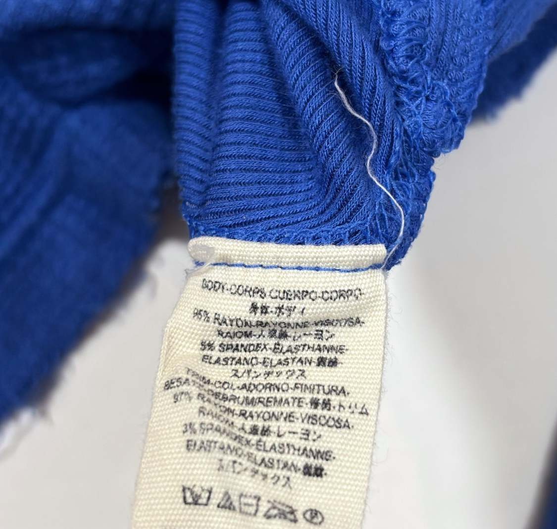 Free People Thermal Waffle Knit Scoop Neck Long Sleeve Shirt Top Tunic Blue - L