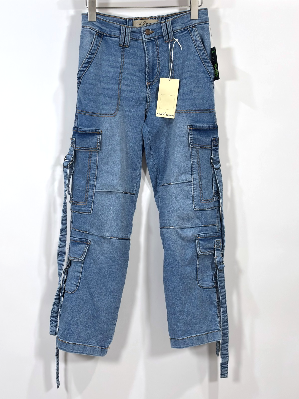 Love Trends Cargo Side Strap Utility Pocket Jeans - 9