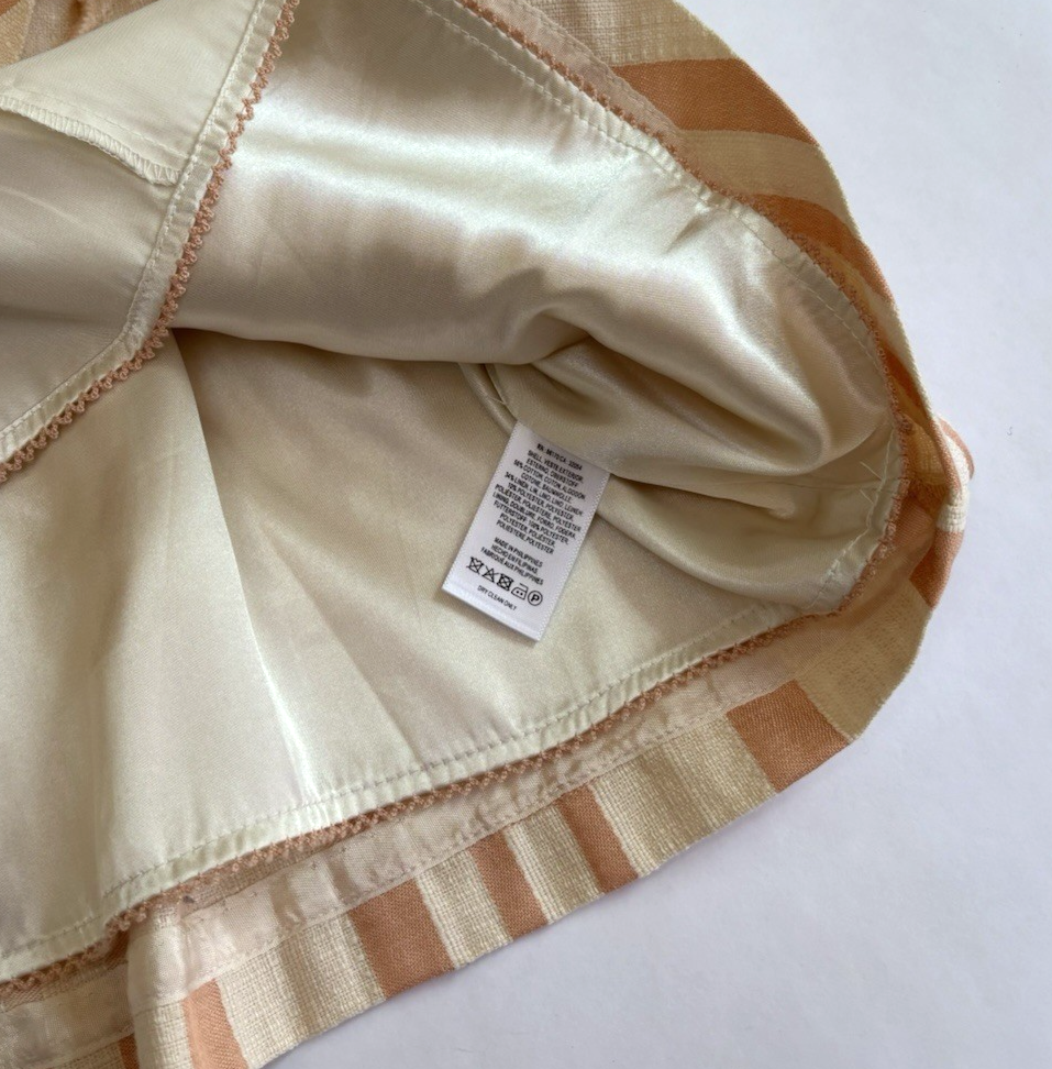 Anthropologie HD Paris Sleeveless Blouse Tank Chevron Peach Cream - 10