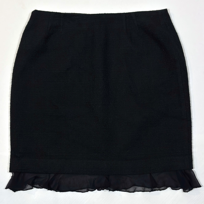 WDNY Black Ruffled Hem Knit Skirt - 10