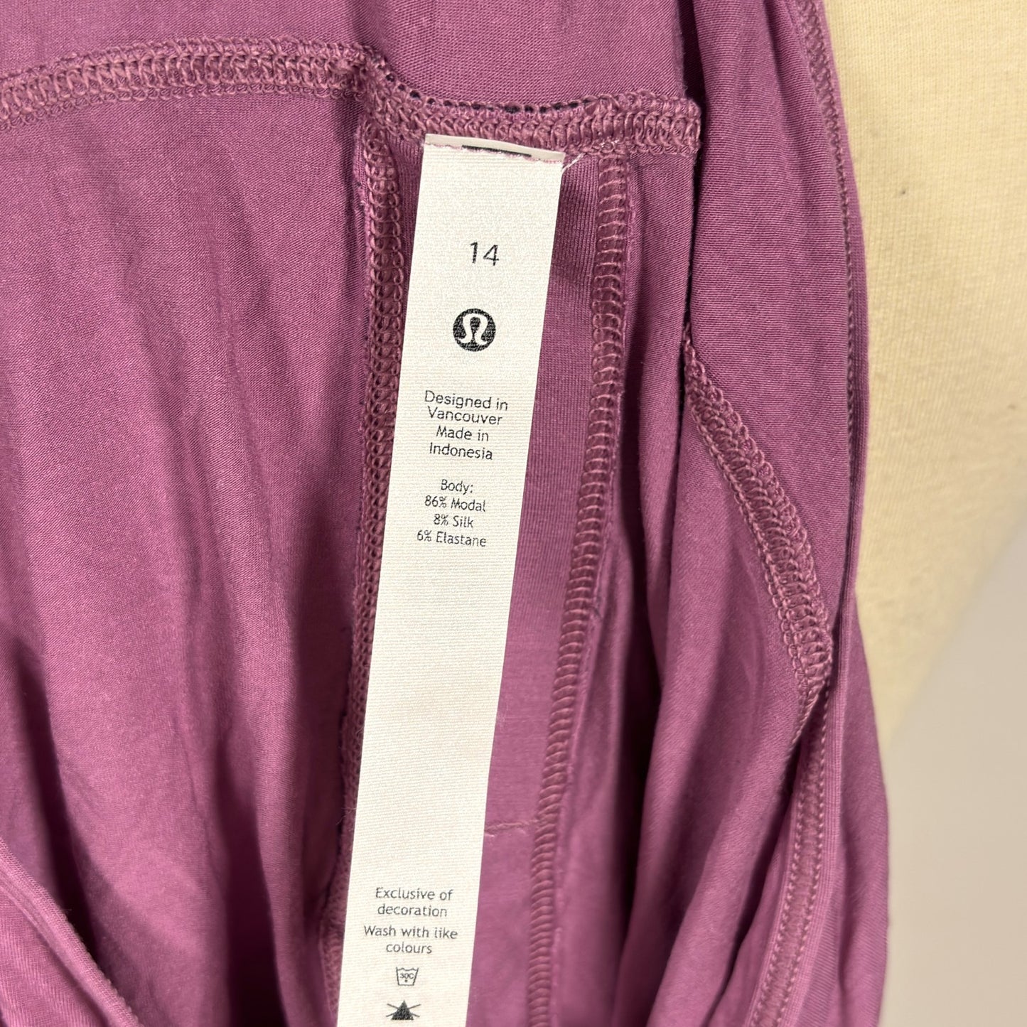 Lululemon Modal-Silk Lightweight Tie-Back Tank Top Purple - 14