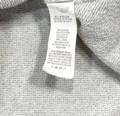 Aerie Real Crew Sweatshirt Alumni Heather Grey Blue Embroidered - XS