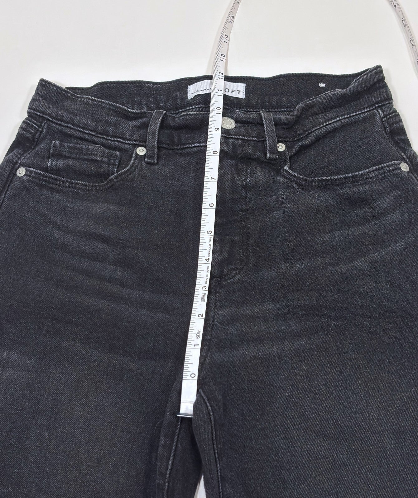 Loft The Wide Leg Black Raw Hem Denim Jeans - 0/25