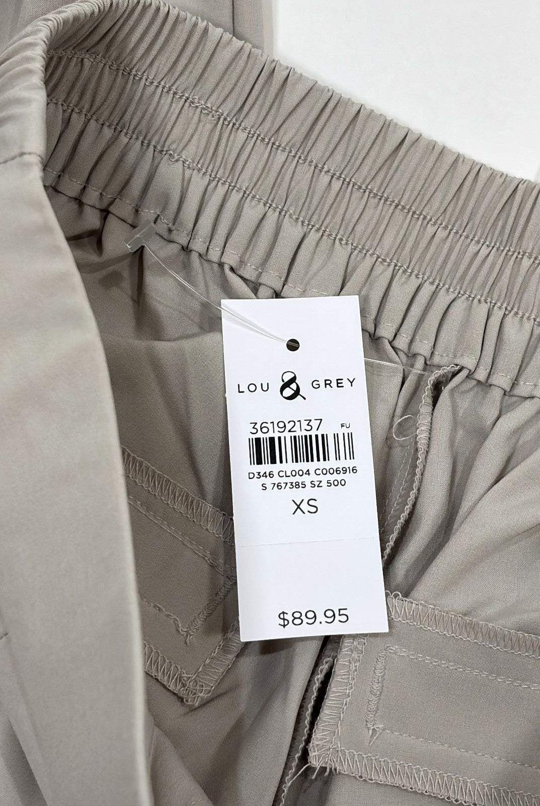 Lou & Grey Wanderweave Wide Leg Stretch Pleated Trouser Pants Grey - XS