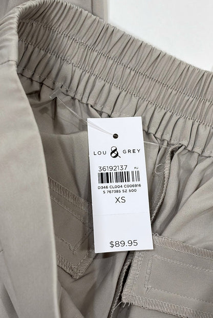 Lou & Grey Wanderweave Wide Leg Stretch Pleated Trouser Pants Grey - XS