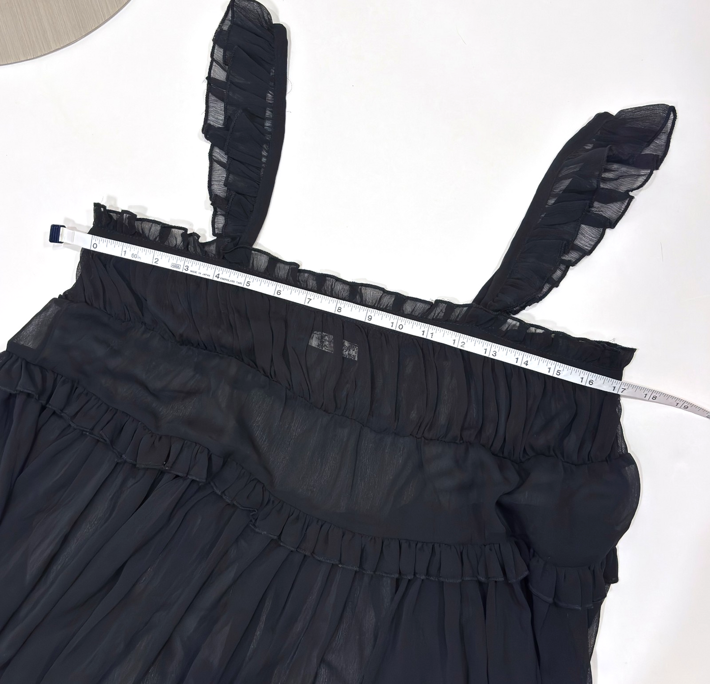 Intimately Free People Moon Phase Midi Sheer Slip Ruffle Tiered Dress Black - XS