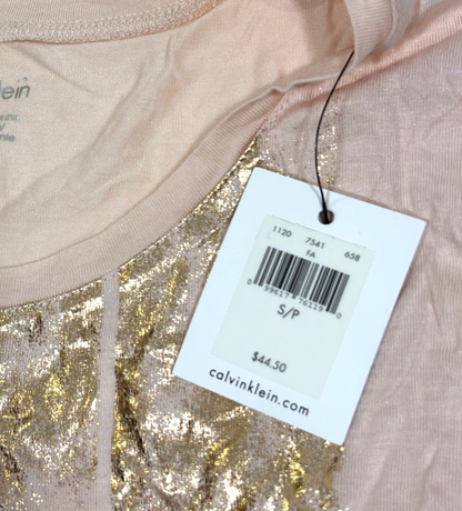Calvin Klein Set of 2 Shirts Blush Pink Brushed Gold - S