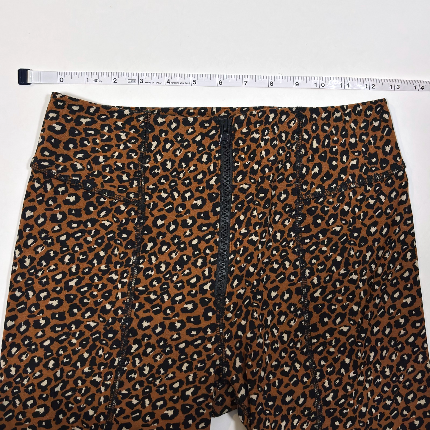 Free People Lucky Strike Leopard Animal Bike Shorts Brown - S