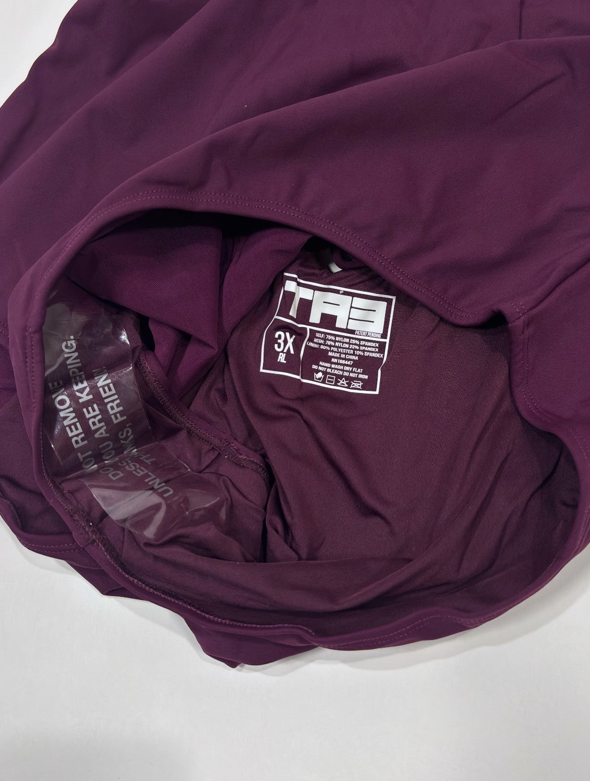 TA3 Plungey Shapewear Swimsuit Aubergine Eggplant Purple - 3X