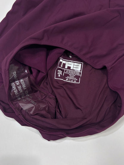 TA3 Plungey Shapewear Swimsuit Aubergine Eggplant Purple - 3X