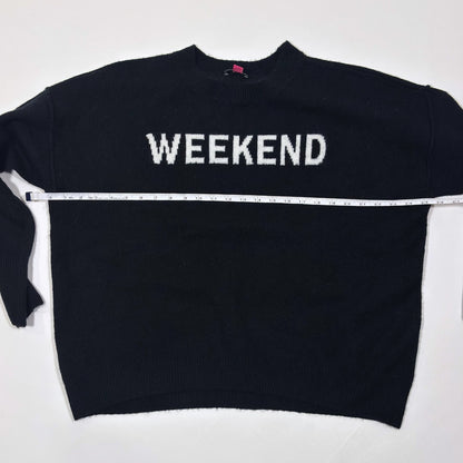 Vince Camuto The Perfect Weekend Oversized Sweater Black White - M