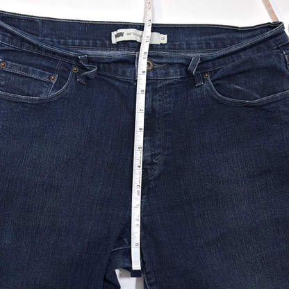 Levi's 505 Straight Leg Mid Rise Jeans Dark Wash Denim - 12