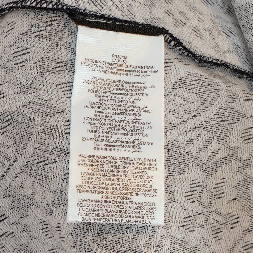 BCBGMaxAzria Navy Floral Short Sleeve Skater Dress - S