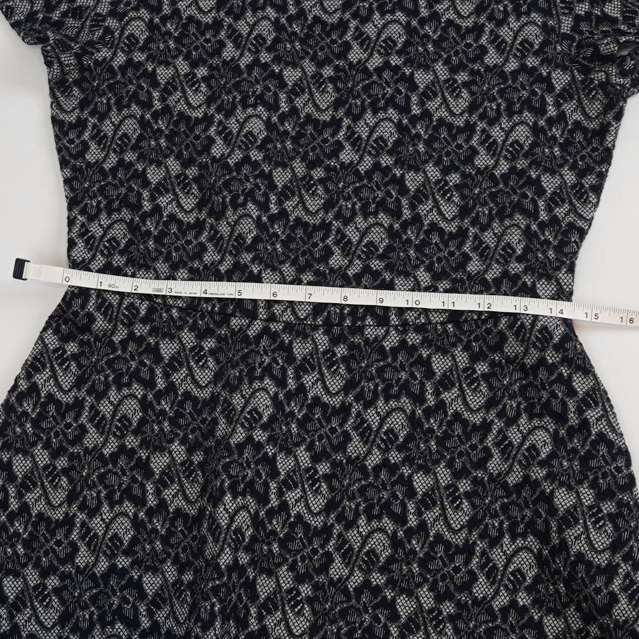 BCBGMaxAzria Navy Floral Short Sleeve Skater Dress - S