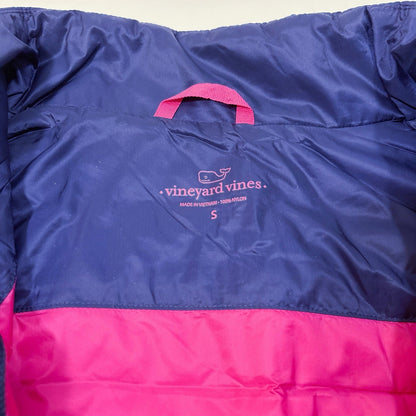 Vineyard Vines Mountain Weekend Quilted Puffer Vest Navy Pink - S