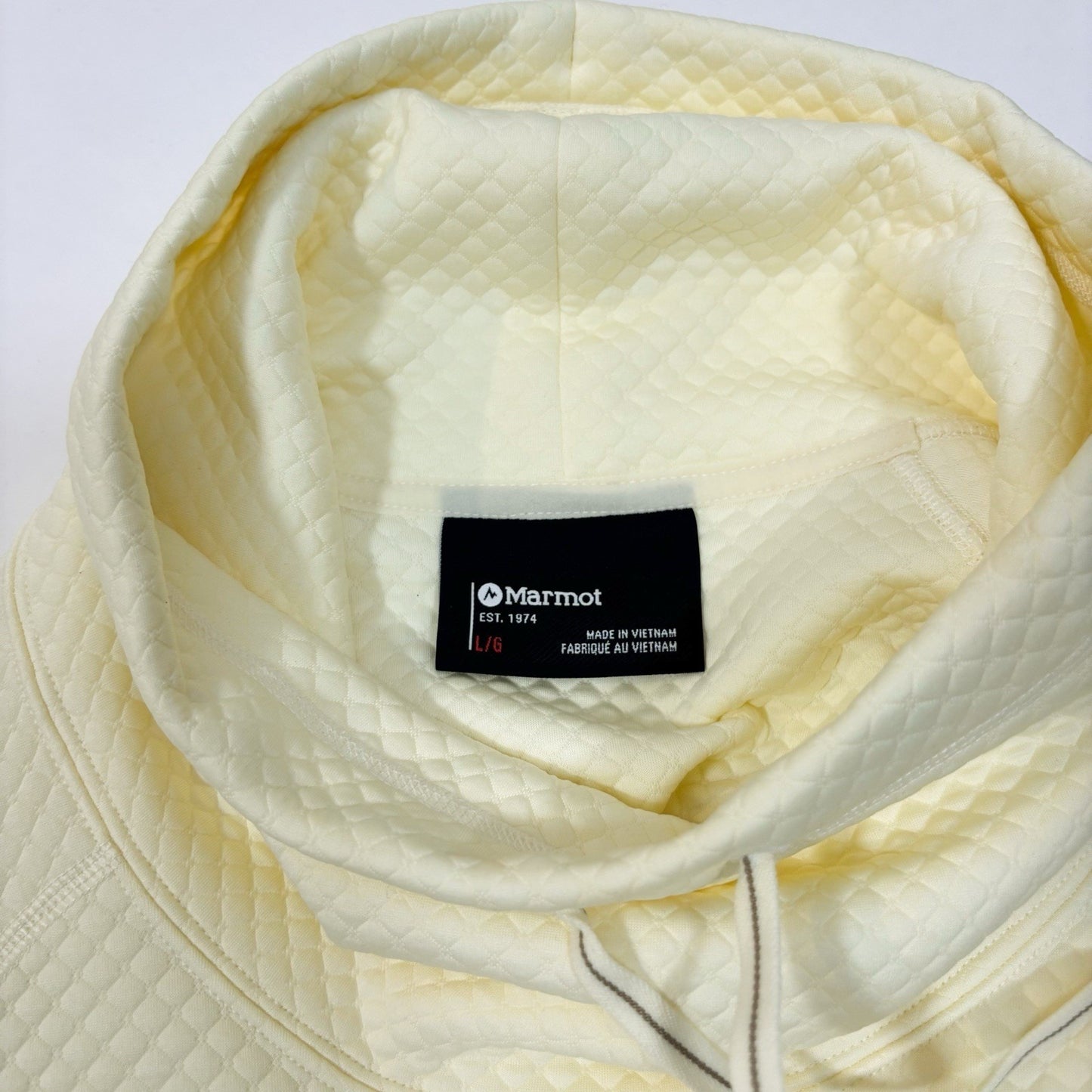 Marmot Annie Long Sleeve Quilted Pullover Funnel Neck Vanilla Ivory - L