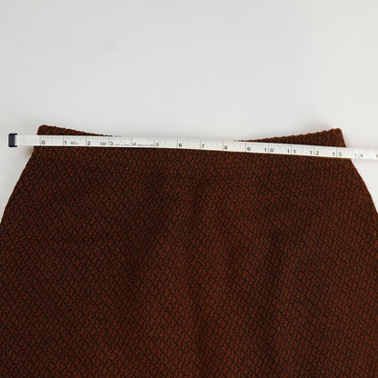 St. John Collection Rust & Dark Brown Textured Santana Knit Skirt - 4