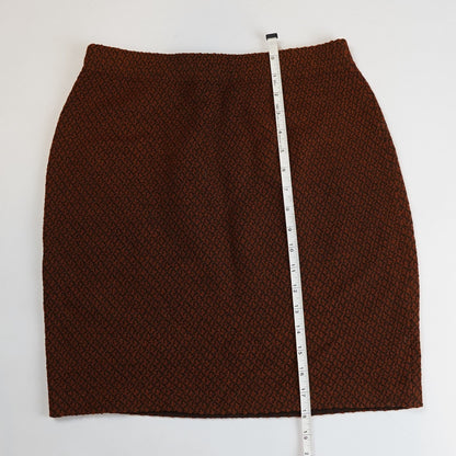 St. John Collection Rust & Dark Brown Textured Santana Knit Skirt - 4
