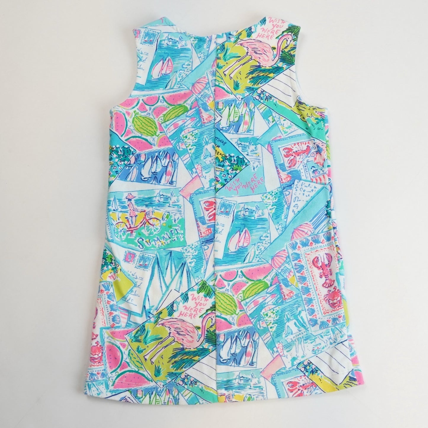 Lilly Pulitzer Mini Harper Postcard Print Shift Dress - Toddler Girl XS 2-3