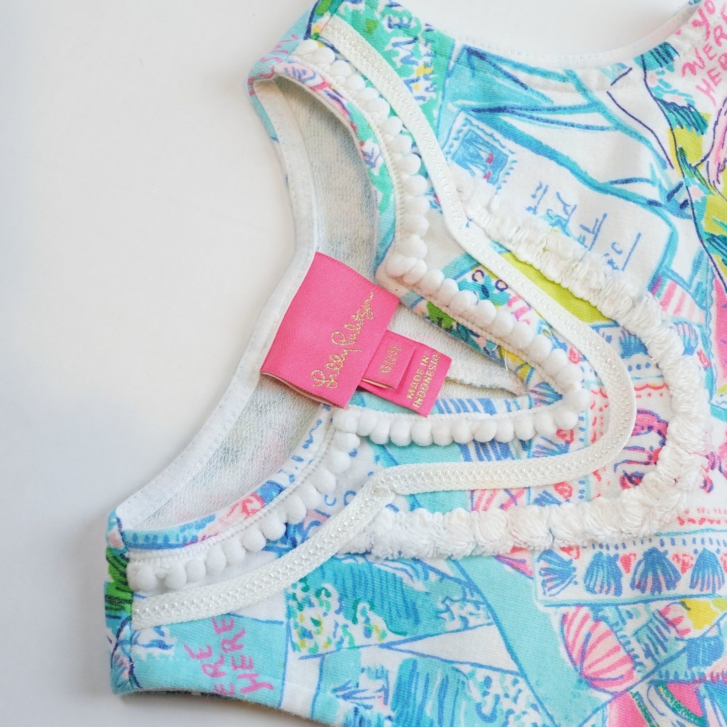 Lilly Pulitzer Mini Harper Postcard Print Shift Dress - Toddler Girl XS 2-3