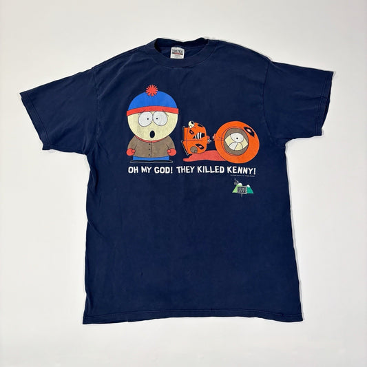 South Park "Oh My God! They Killed Kenny!" Vintage 90s Tultex T Shirt Navy - XL