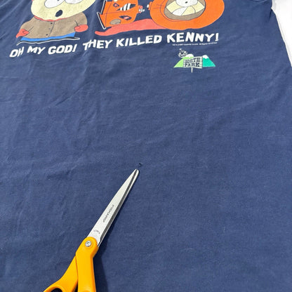 South Park "Oh My God! They Killed Kenny!" Vintage 90s Tultex T Shirt Navy - XL