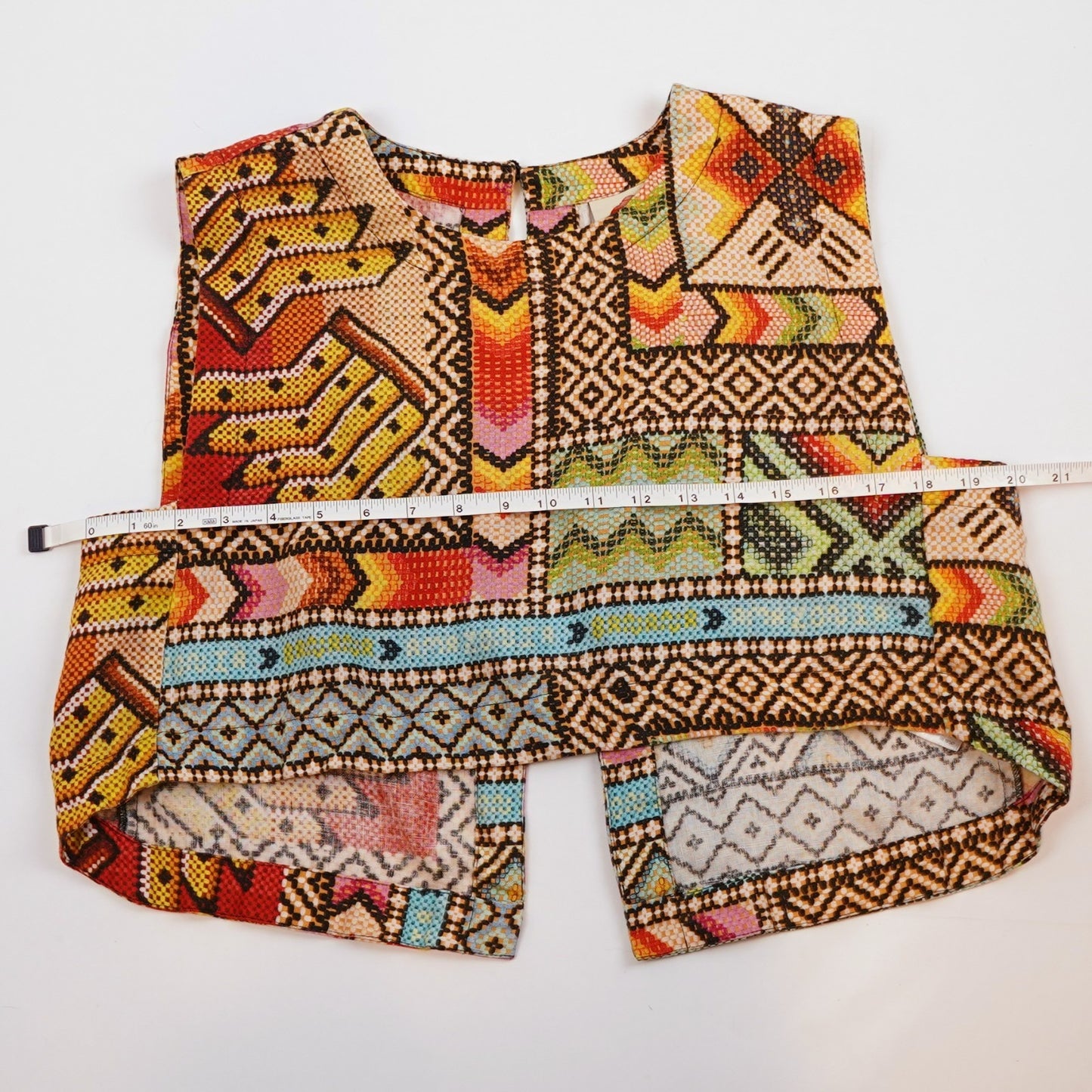 Farm Rio Banana Scarves Linen Crop Top - M