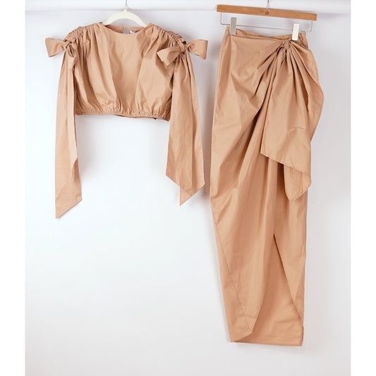 Andrea Iyamah Halima Crop Top + Wrap Skirt Set - XS