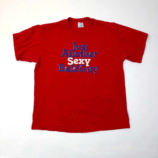 Vintage Just Another Sexy Bald Guy Single Stitch T Shirt Red 80s/90s -XL