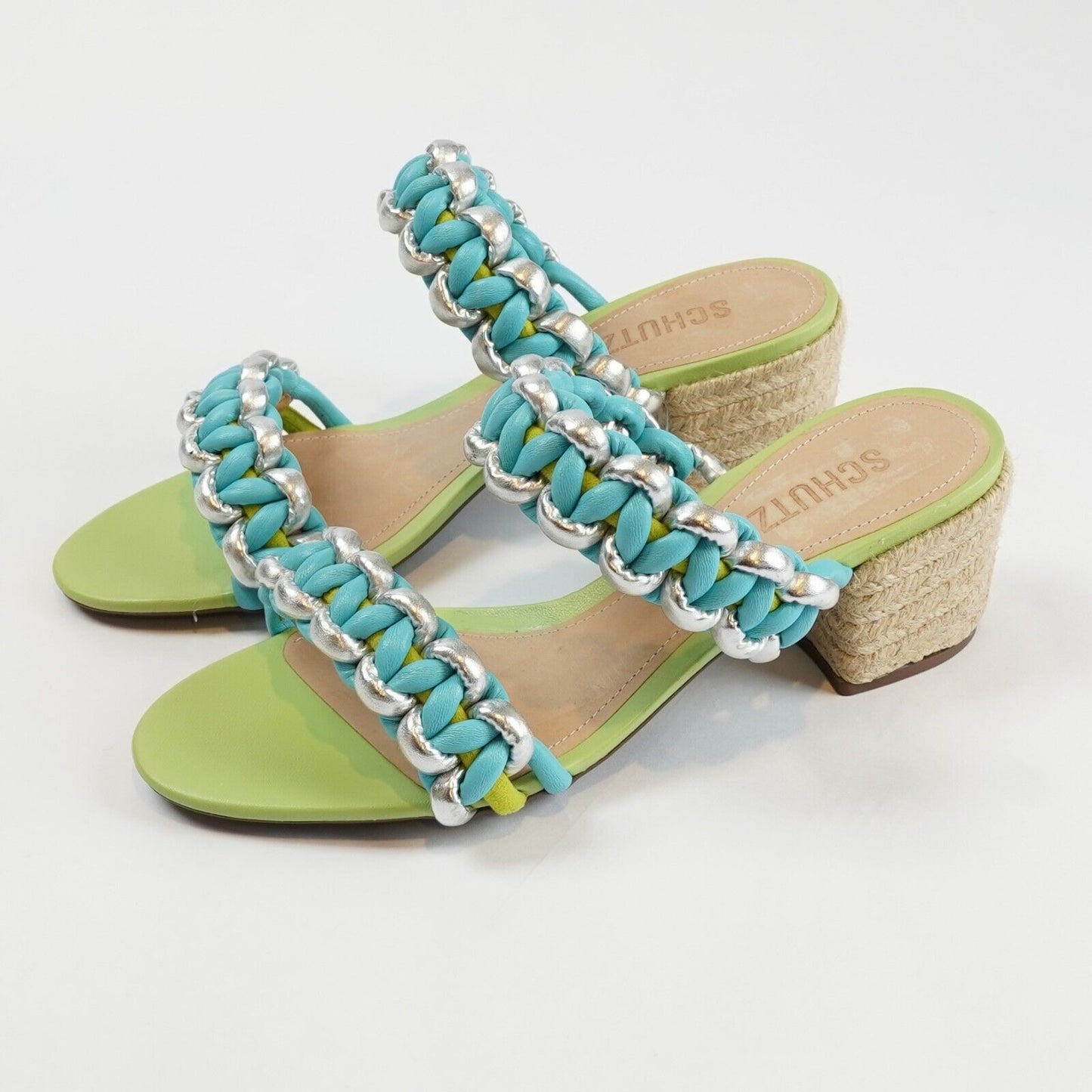 Schutz Colorful Juliet Braided Block Heel Sandals - 7.5