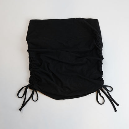 Earth Yoga Black Scrunch Skirt Organic Cotton Bamboo - L