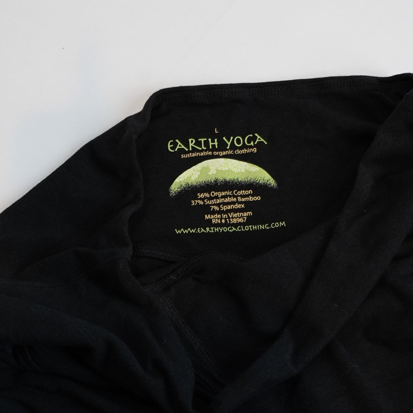 Earth Yoga Black Scrunch Skirt Organic Cotton Bamboo - L