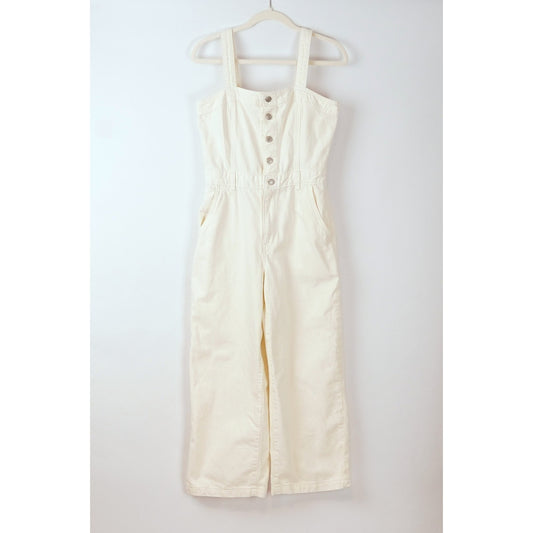 Levi's Drea Wide Leg Jumpsuit White Cream Denim - S