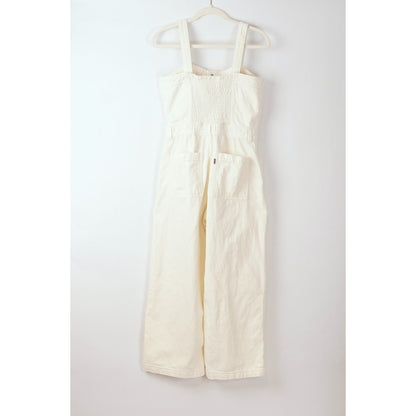Levi's Drea Wide Leg Jumpsuit White Cream Denim - S