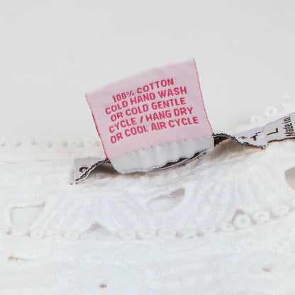 Gretchen Scott Pizelle Dress 3/4 Sleeve Eyelet Lace White - L